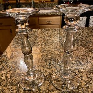 Pottery Barn Clear Glass Candle Holders